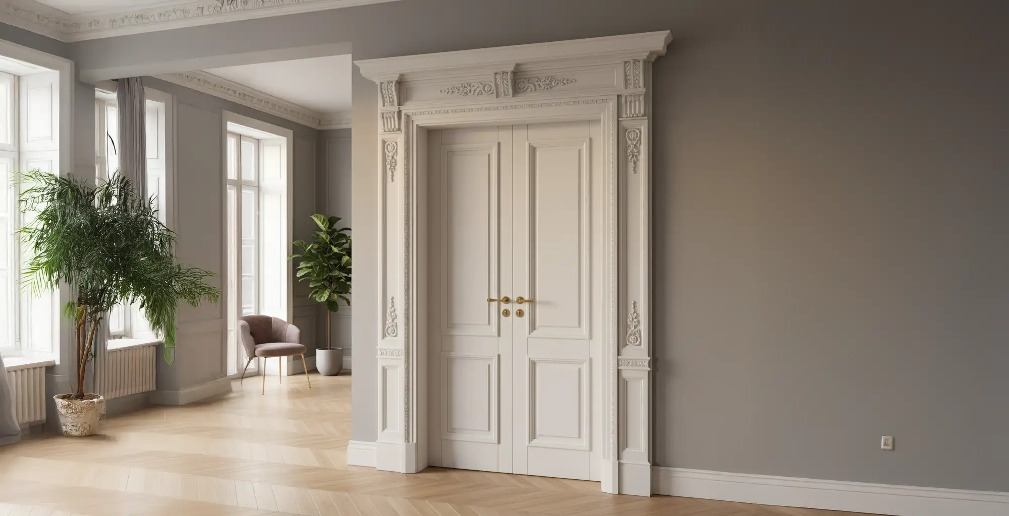 interior door with elaborate architraves